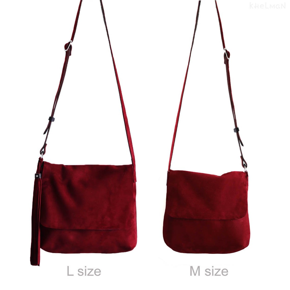 Purple bag crossbody purple suede bag custom bag leather Etsy