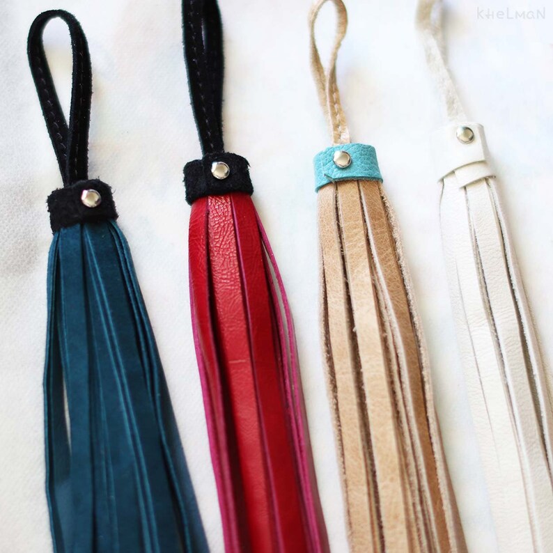 Long Leather Tassel for Purse Suede Tassel Bag Leather Etsy