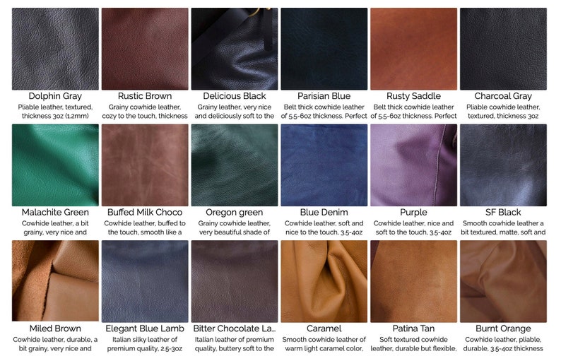 Gentle soft colors natural leather for custom Khelman bag