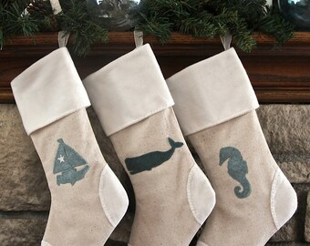 laurelies christmas stockings coastal collection whale sailboat or seahorse - Etsy Christmas Stockings laurelies christmas stockings coastal collection whale sailboat or seahorse - Etsy Christmas Stockings