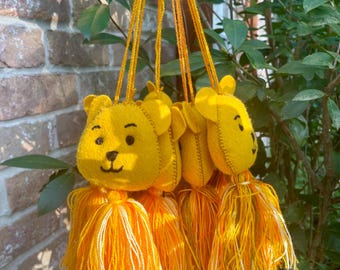 Bear Hand Embroidered Tassle