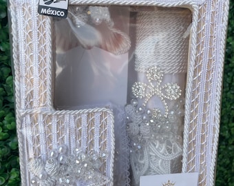 Baptism Candle Set with Luxury Wooden Box