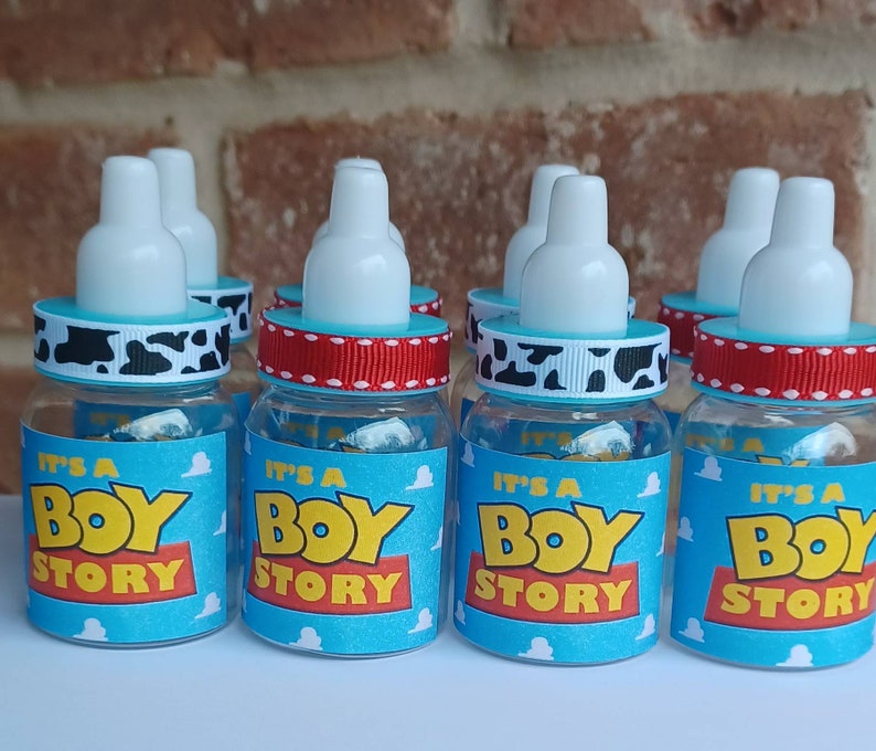 Check out these Boy Story baby shower ideas including this boy story baby shower party favor