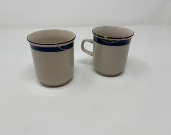 Real Kintsugi ～ Vintage Coffee Cup SetB made in Japan (23k gold finish, no glue, food safe, lacquer urushi, gift, Japanese restoration)