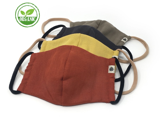 Organic Cotton Face Mask With Filter Pocket and Nose Wire Etsy