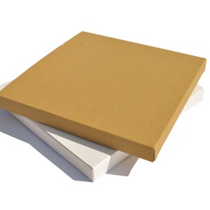 26 Cajas de regalo de papel kraft marrón, gris y blanco I Cajas cuadradas delgadas, embalajes, cajas de presentación, cajas de cartulina I 7,87 x 7,87 x 0,78"