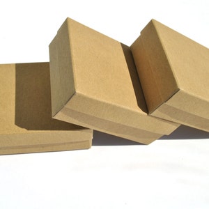 60 Kraft sieraden bruin, wit, grijs presentatiedoosjes I 9 x 7 x 3 cm Doos met deksel I Kleine geschenkdoosjes I 3,54 x 2,75 x 1,18"