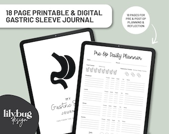 Magen-Sleeve Digitales Journal | Adipositas-Planer | Abnehmen Chirurgie Printable | VSG Digital Download