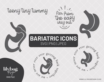 Magen-Bypass-Zitate SVG | chirurgischem Eingriff Clipart | Abnehmen SVG Bundle | Winziges Bäuchlein Digital Download