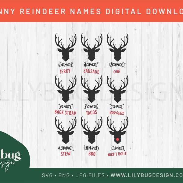 Funny Reindeer Christmas Shirt Jerky Sausage - SVG PNG JPG Files