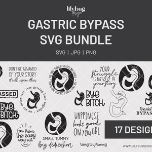 Gastric Bypass Bariatric Surgery Digital Download Bundle, Vsg Surgery, Weight Loss Surgery - SVG PNG and JPG Files