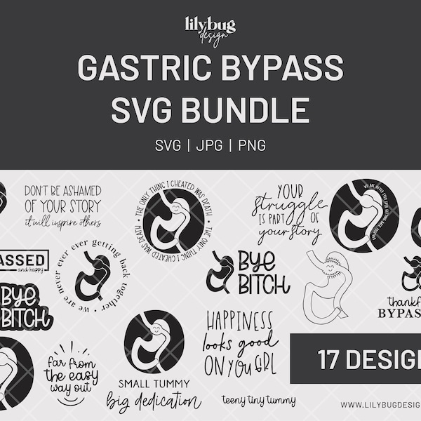 Gastric Bypass Bariatric Surgery Digital Download Bundle, Vsg Surgery, Weight Loss Surgery - SVG PNG and JPG Files