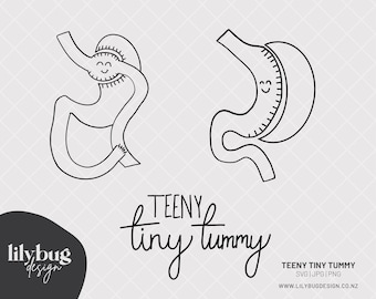 Teeny winziger Bauch-Magen-Bypass SVG | Ärmel Chirurgie SVG | Bariatrische Anatomie Kunst | Winziger Bauch Clipart | Digitaler Download