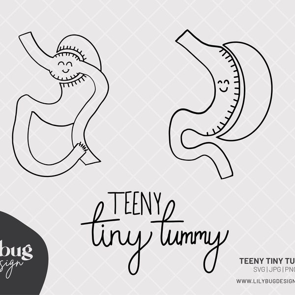 Teeny Tiny Tummy Sleeve Gastric Bypass vsg Surgery - SVG JPG and PNG Files