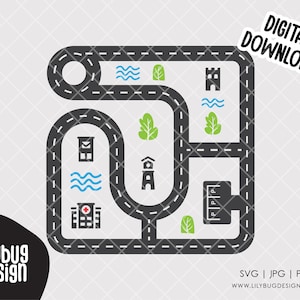 Torba typu tote z samochodem zabawkowym, projekt koszulki drogowej, prezent dla dzieci, torba z zadaniami DIY, rozrywka podróżna dla dzieci, pobieranie cyfrowe - pliki JPG PNG SVG