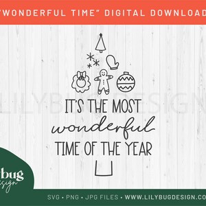 Christmas Quote It&#39;s The Most Wonderful Time Of The Year Merry Christmas - PNG SVG JPEG Files