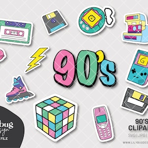 Clip Art Tech Casette Retro - SVG PNG JPEG avec fichiers d’impression et de découpe Autocollant imprimable