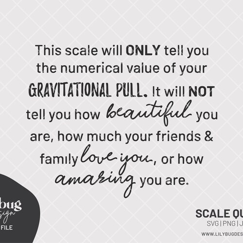 Scales Quote Set Body Positivity SVG PNG JPG Files Etsy