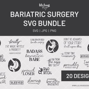 Bariatric Surgery Digital Download Bundle, Gastric Bypass, Gastric Sleeve, Vsg Surgery, Weight Loss Surgery - SVG PNG and JPG Files
