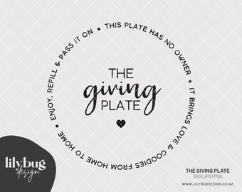 The Giving Plate Sharing Plate Friendship Neighborhood Digital Download - JPG PNG SVG Files