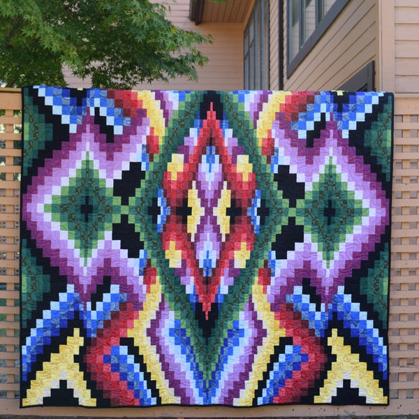 Love Tangle Bargello Quilt Pattern Lap/bed/queen/king full simple instructions step by step *Showstopper!
