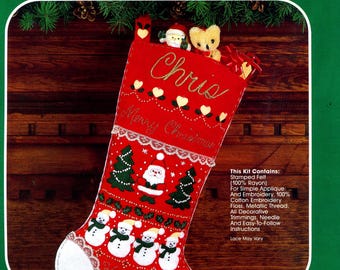 BUCILLA Choo-Choo Santa Stocking Kit – DIY Felt Christmas Stocking, 18" Long, Made In USA - View #8