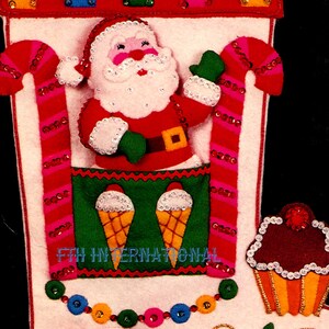 Bucilla Christmas Express 21 1/2 Jumbo Felt Stocking Kit 48602, Santa, Train DIY image 3