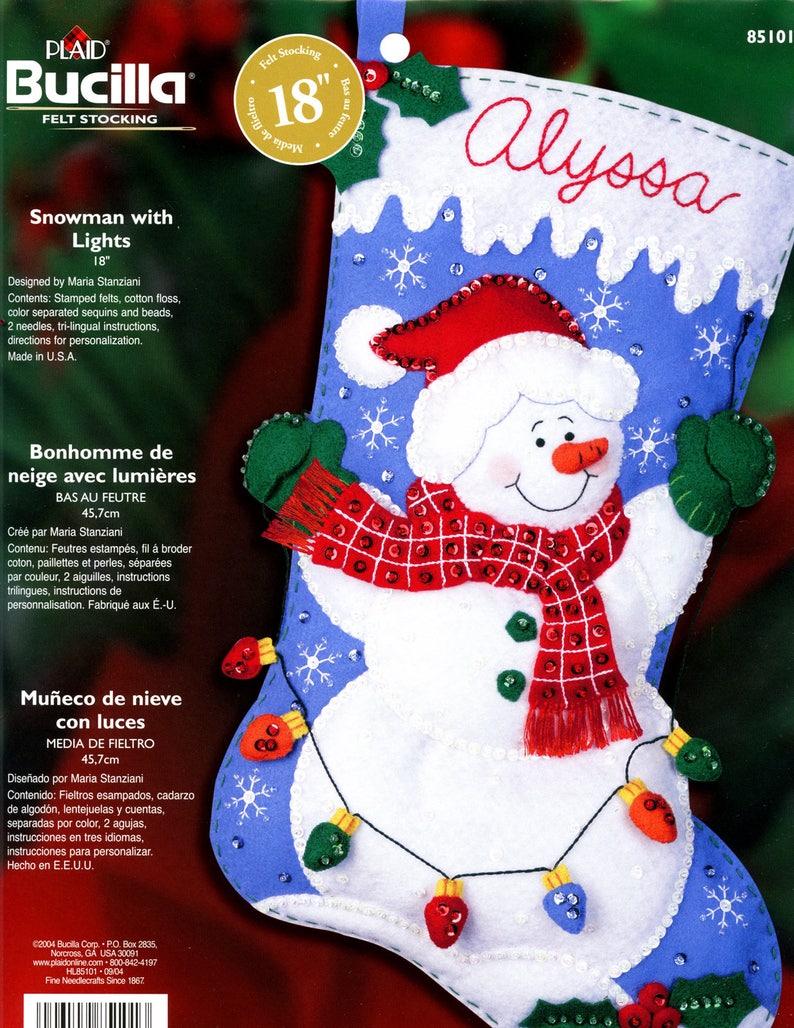Bucilla Snowman Door Draft Felt Christmas Home Decor Kit 85266