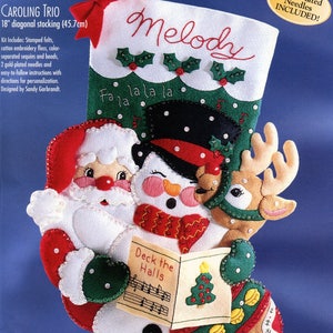 Caroling Trio 18 Bucilla Felt Christmas Stocking Kit 83953 image 1