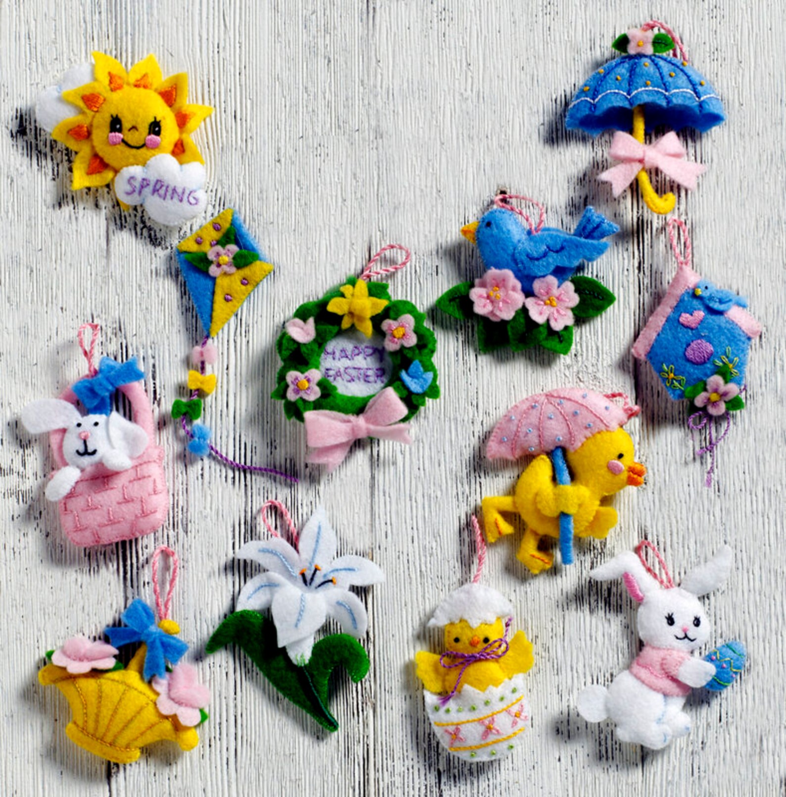 Bucilla Easter 12 Pce. Mini Felt Ornament Kit 86757 Bunny Etsy
