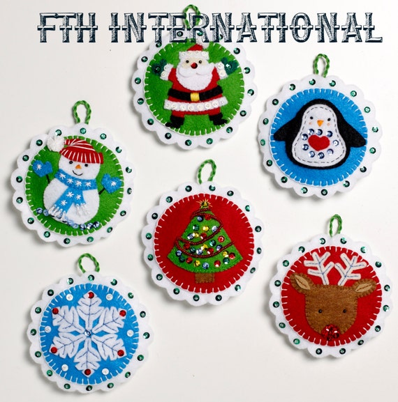 Bucilla Elegant Christmas Snowflakes Felt Applique Ornament Kit 16 Piece