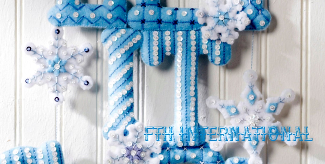 Kit Fermaporta Fai Da Te Bucilla - Feltro Con Scritta 'Let It Snow', Pupazzo Di Neve