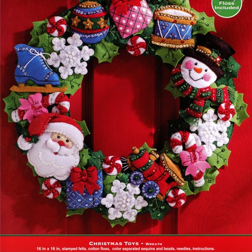 Kit Decorazioni Natalizie In Feltro Bucilla | 6 Pezzi Con Scritta Night Before Christmas - Foto 3