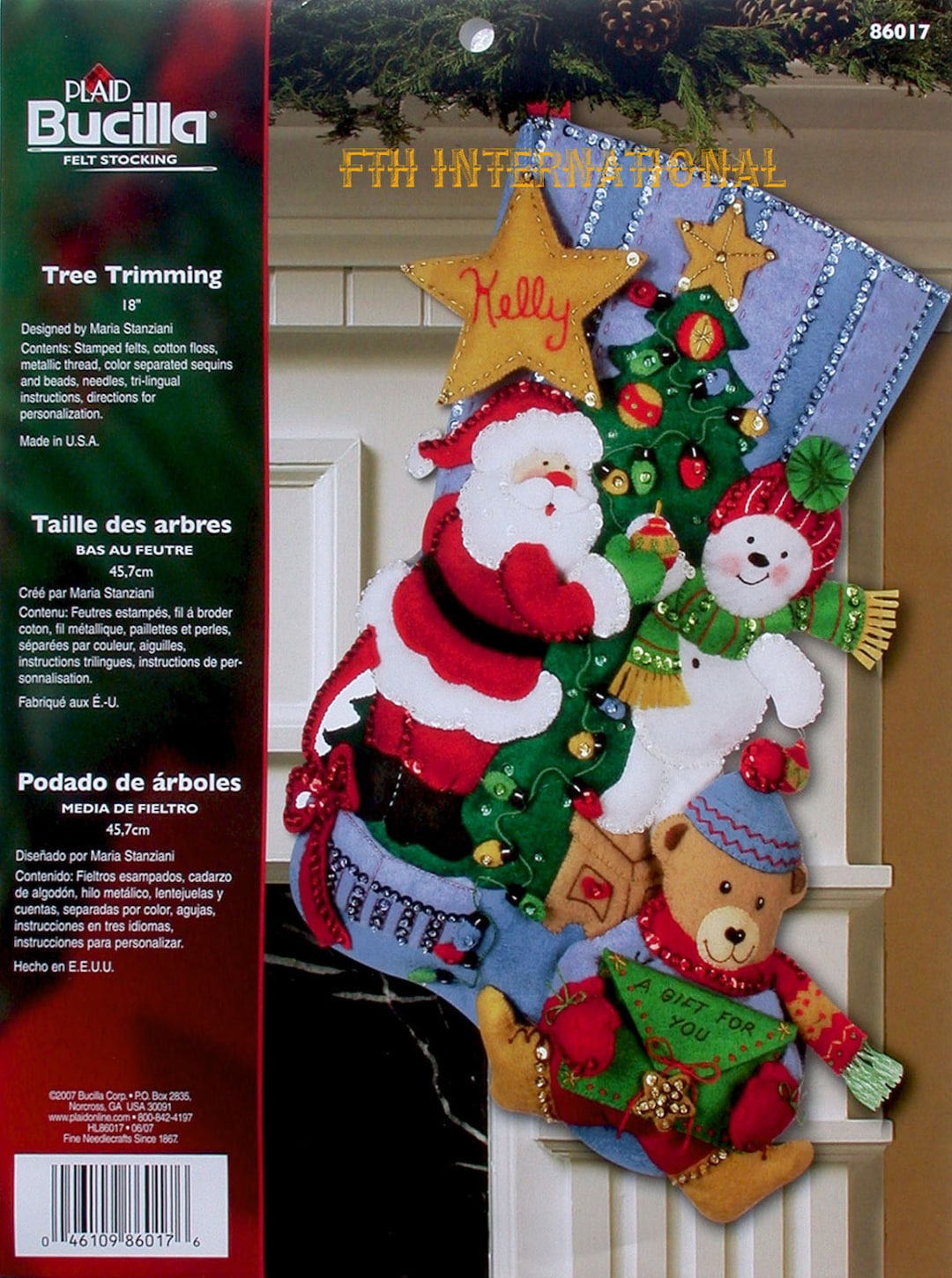 Bucilla Christmas Feast ~ 18 Felt Christmas Stocking Kit #85271, Santa,  Deer DIY