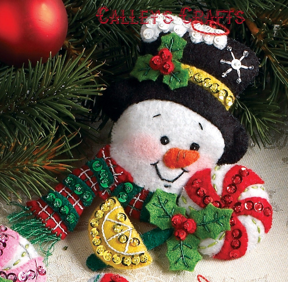 Bucilla Candy Cane Santa Felt Ornaments Kit, 6ct.