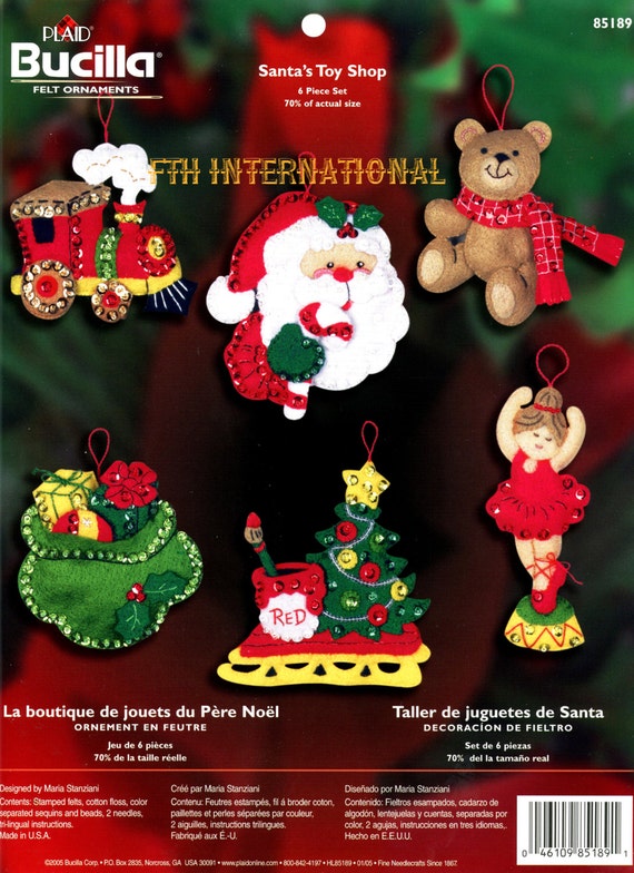 Holiday Greetings Felt Ornament kit from Bucilla, set of 6