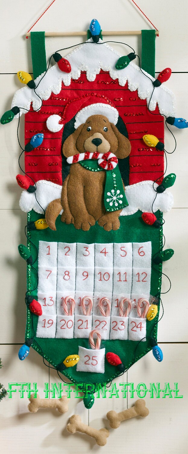 Bucilla Dog House Felt Christmas Advent Calendar Kit 86561 - Etsy