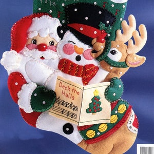 Caroling Trio 18 Bucilla Felt Christmas Stocking Kit 83953 image 3