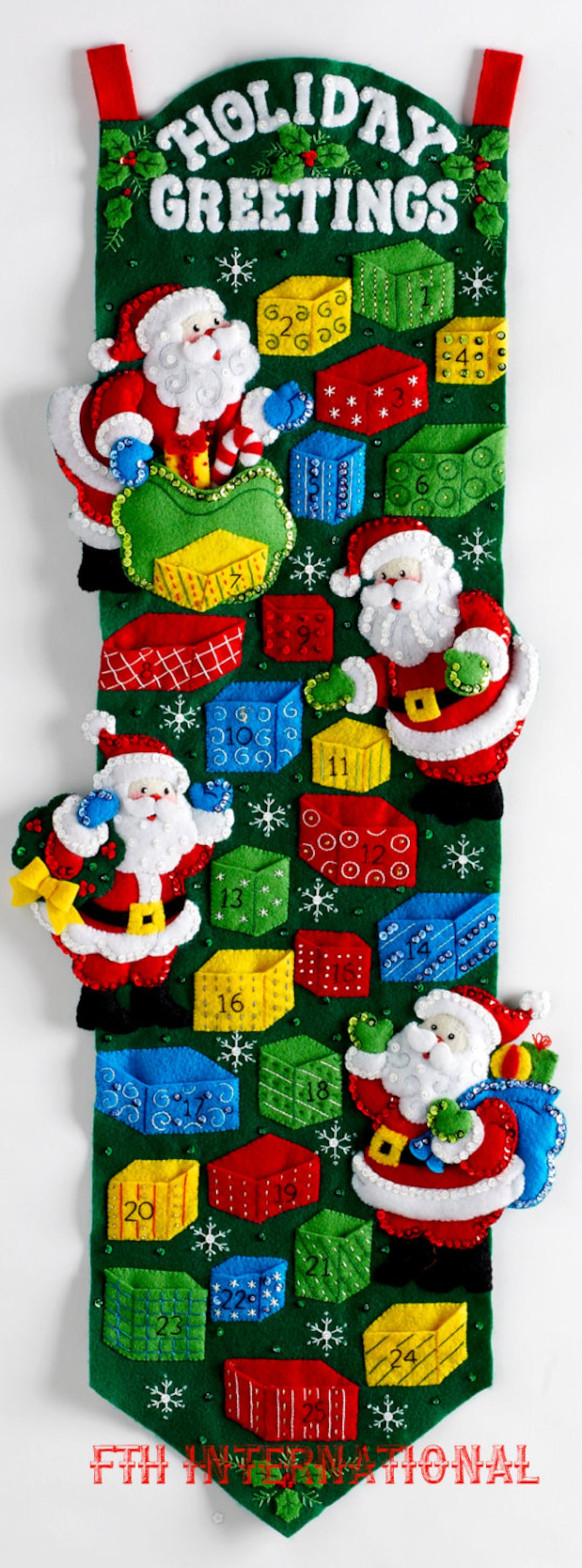 Bucilla Santa's Advent Calendar Felt Christmas Kit Etsy