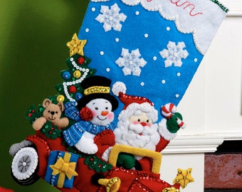 Holiday Drive  Bucilla 18" Felt Christmas Stocking Kit #86451 DIY