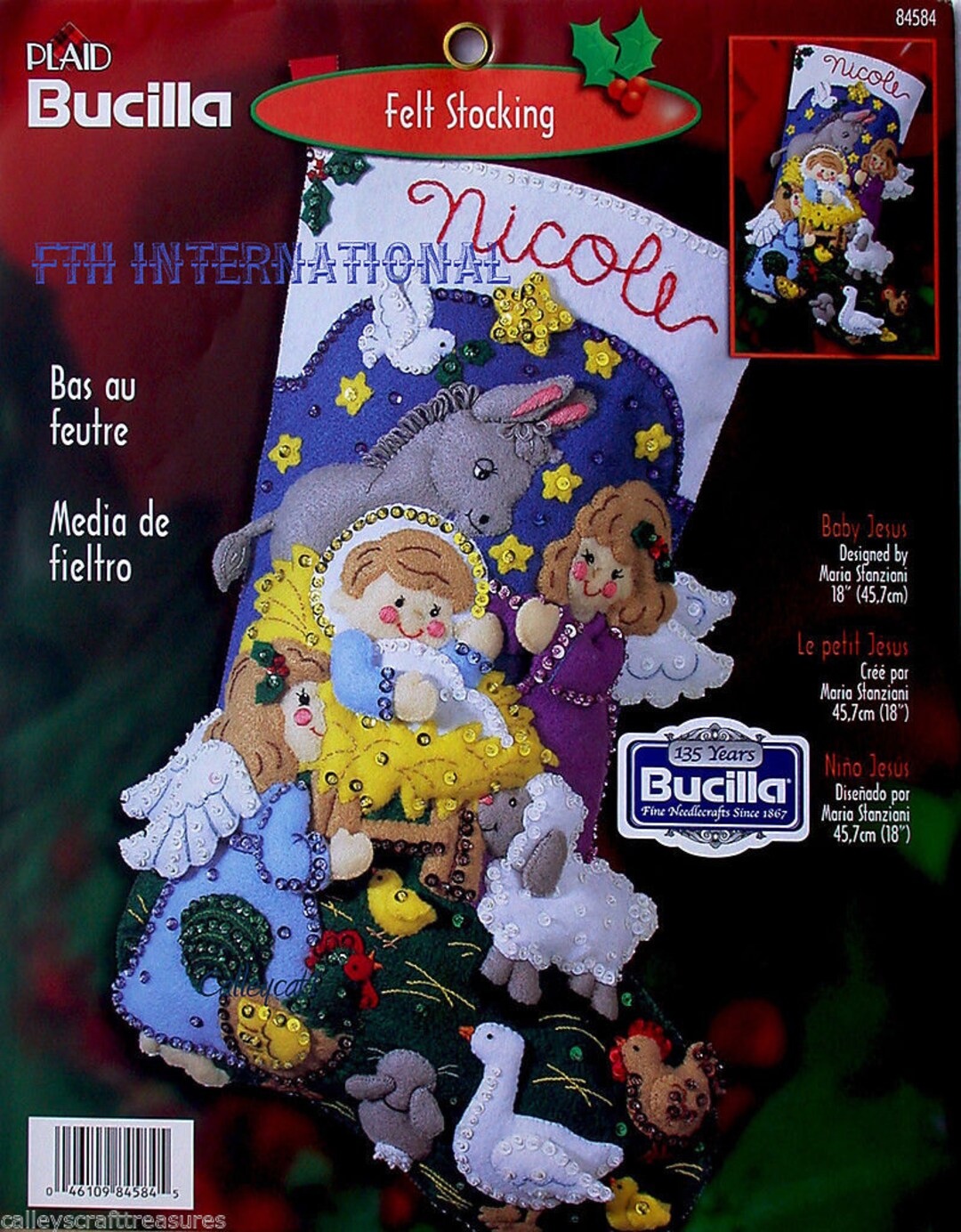 Bucilla Nativity Baby 18 Felt Christmas Stocking Kit 86170, Jesus, Manger  DIY -  Finland