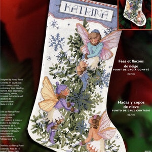 Bucilla 18" Fairies and Snowflakes Counted Cross Stitch Stocking Kit #84828 DIY