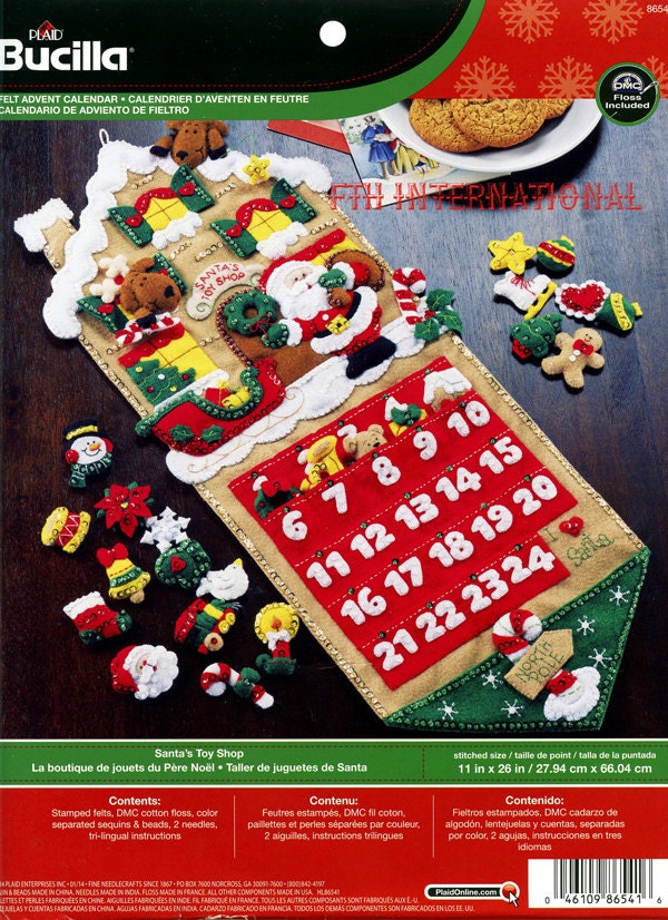 Bucilla Santa's Toy Shop Felt Christmas Advent Calendar - Etsy