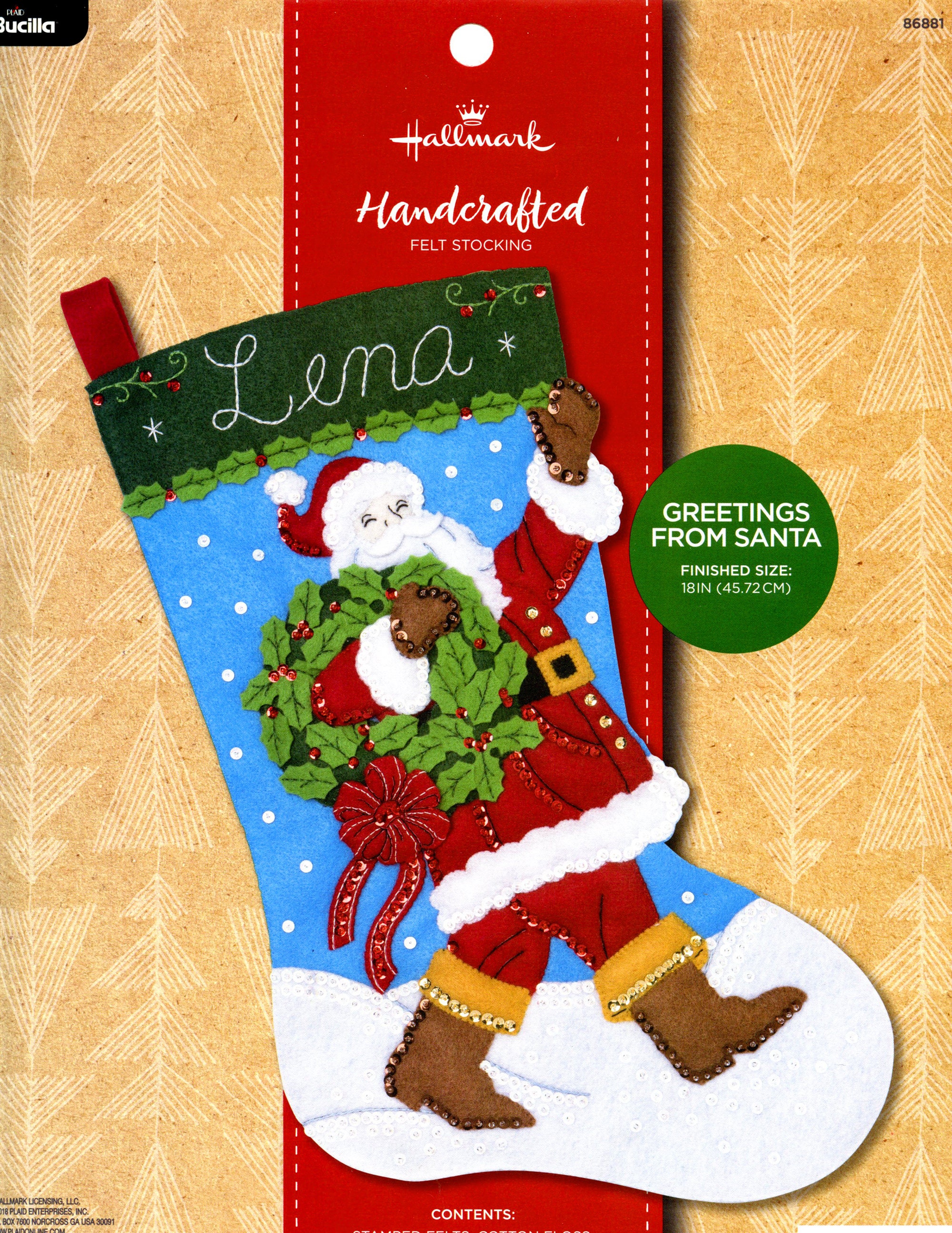 Bucilla Santa's Greeting Card Holder Christmas Felt Wall Hanging Kit 86265  DIY 