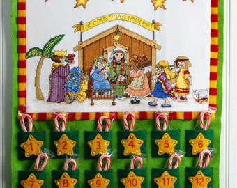 Bucilla Christmas Pageant ~ Felt X-Stitch Nativity Advent Calendar Kit #86388B DIY