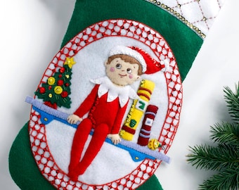 The Elf On The Shelf  Bucilla 18" Felt Christmas Stocking Kit #86508 DIY