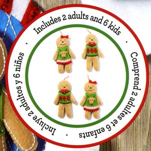 Bucilla Gingerbread Family Felt Christmas Wall Hanging Kit 86835 Man Cupcakes image 3