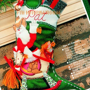 Bucilla Hi Ho Santa 16 Felt Christmas Stocking Kit 82000, Horse, Cowboy Boot DIY image 2