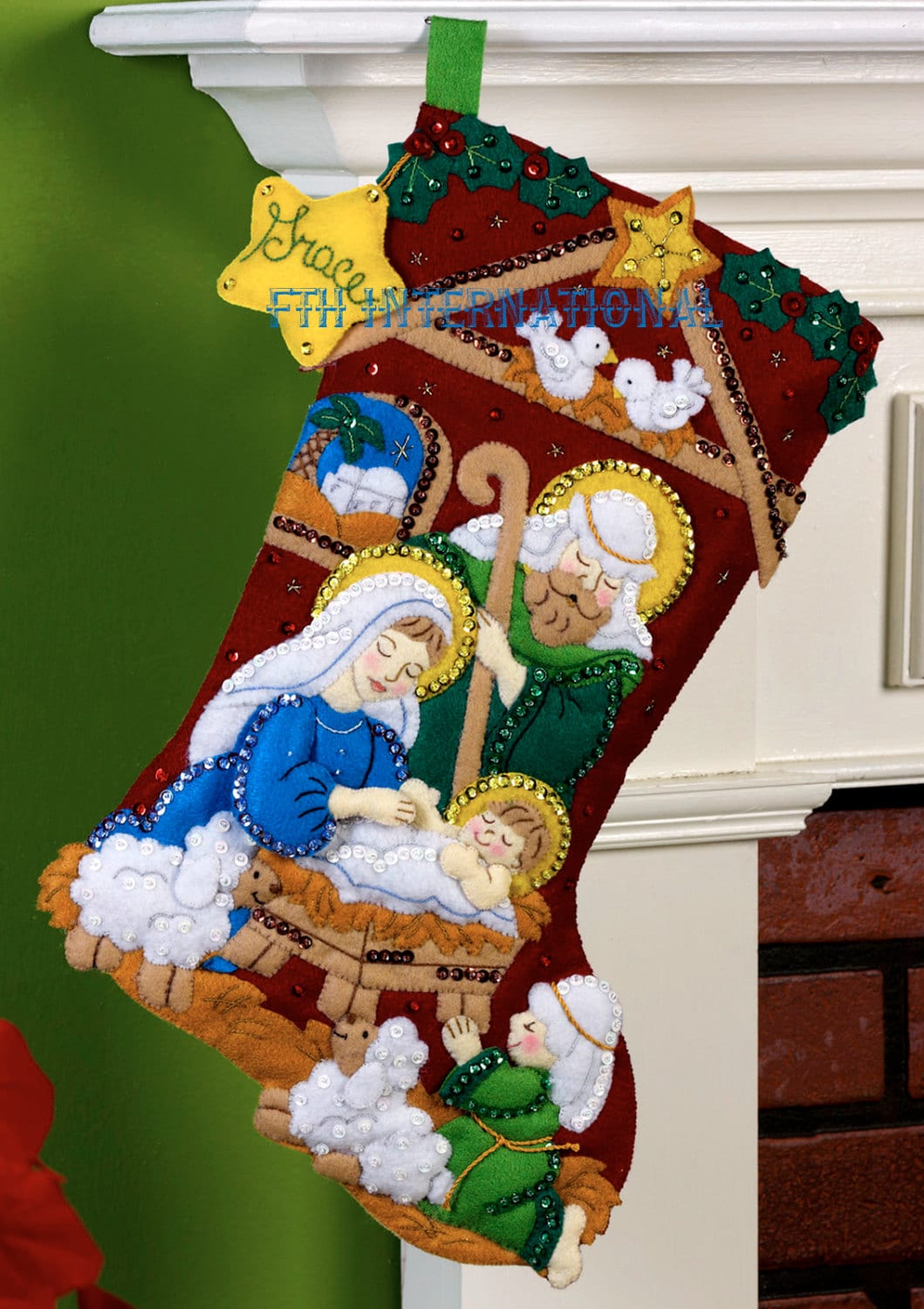 Bucilla Nativity Baby ~ 18 Felt Christmas Stocking Kit #86170, Jesus,  Manger DIY