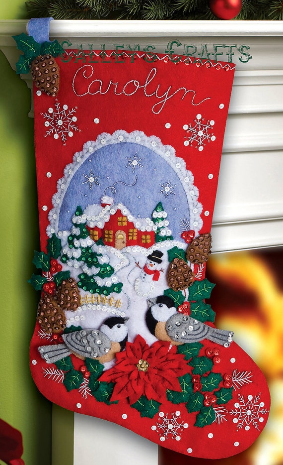 Bucilla Chickadees 18 Christmas Stocking Kit 86326 DIY 